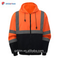Großhandel ANSI Klasse 3 High Visibility Zipper Jacket Zwei Tone Black Bottom Hoodie Sicherheit Sweatshirt Orange